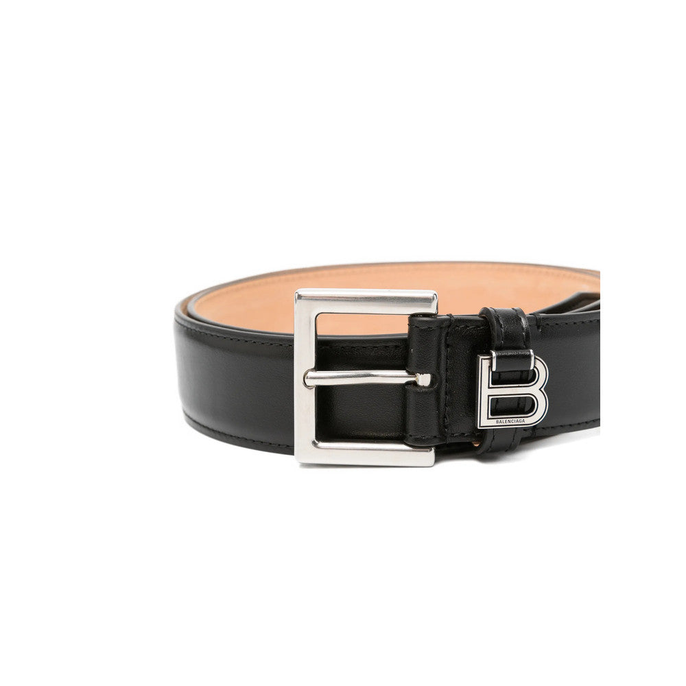 Black Solid Buckle Belt 3