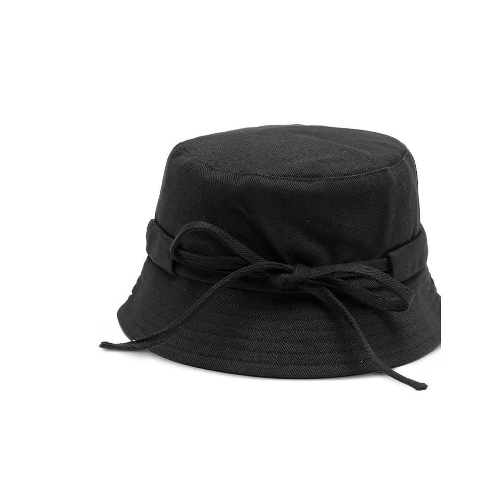 Black Knotted Bucket Hat 2