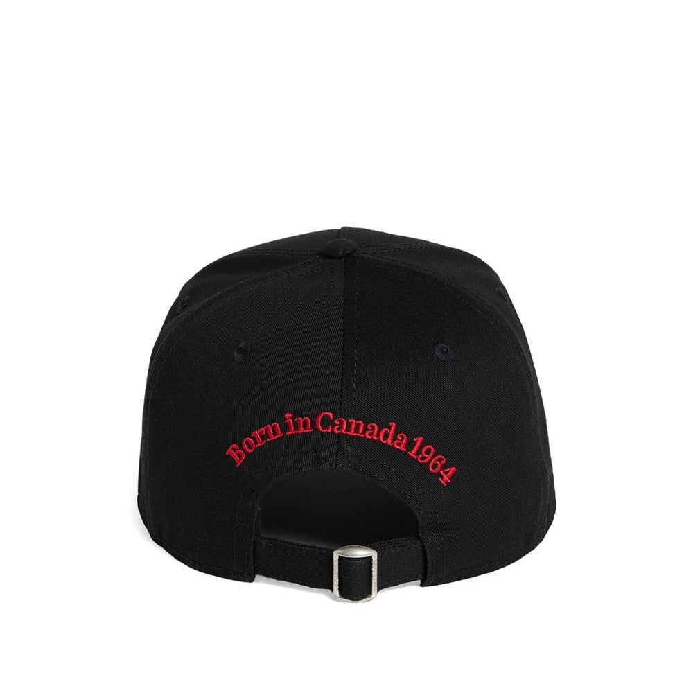 Black Logo Embroidered Baseball Cap 2