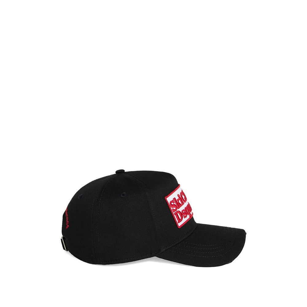 Black Logo Embroidered Baseball Cap 3