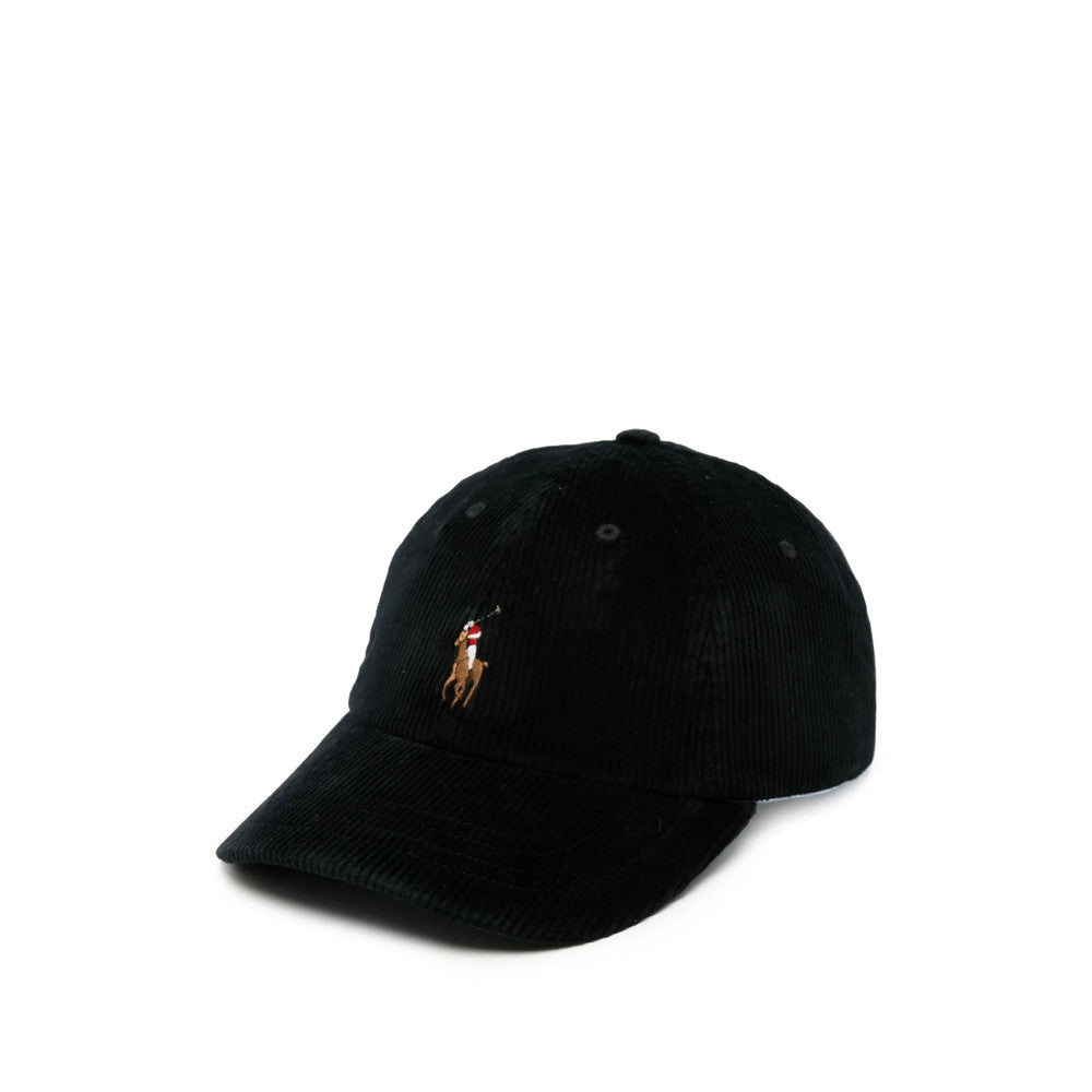 Black Embroidered Logo Baseball Cap 1