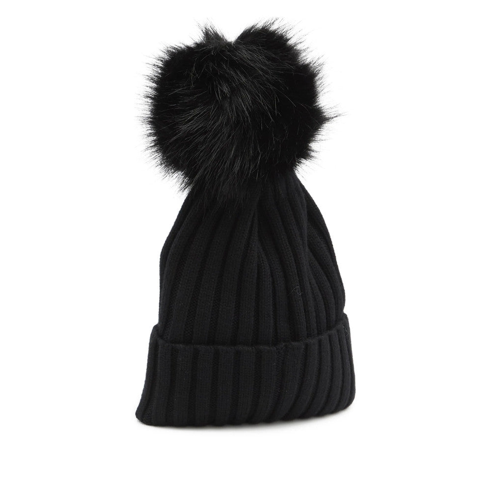 Black Knitted Beanies Cap 2