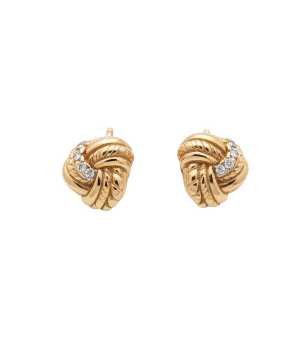 Golden Intreccio Stud Earrings 1