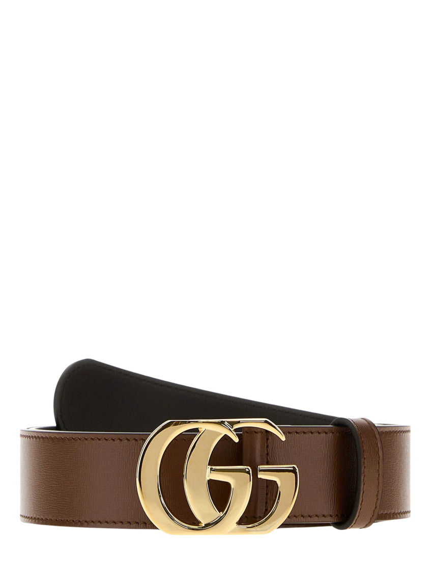 Brown GG Marmont Buckle Belt 1