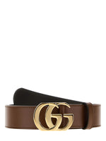 Brown GG Marmont Buckle Belt 1