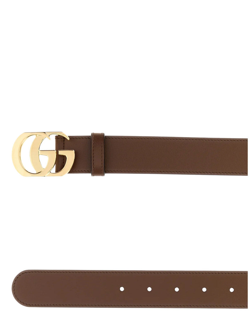 Brown GG Marmont Buckle Belt 2