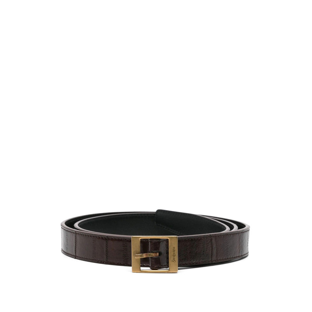 Brown Logo Buckle Belt 1