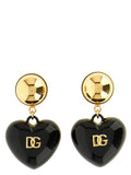 Black DG Heart Drop Earrings 1