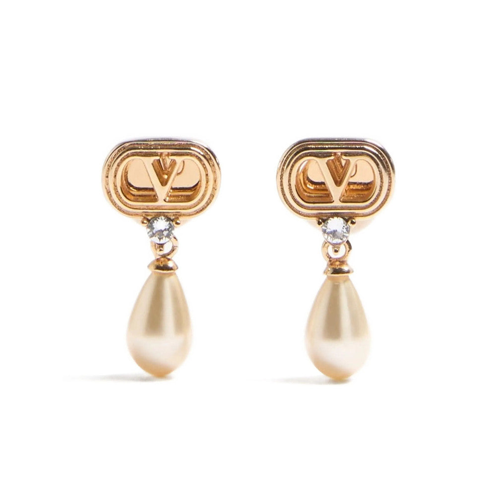 Golden Logo Drop Earrings 1