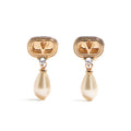 Golden Logo Drop Earrings 1