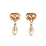 Golden Logo Drop Earrings 1