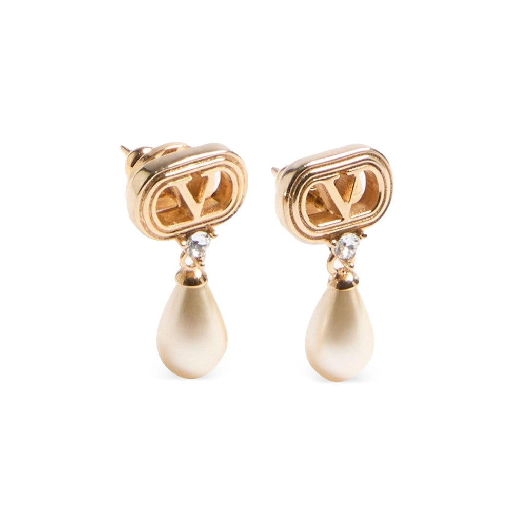 Golden Logo Drop Earrings 2