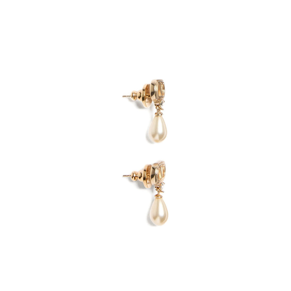 Golden Logo Drop Earrings 3