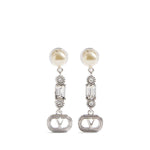 Silver VLogo Drop Earrings 1