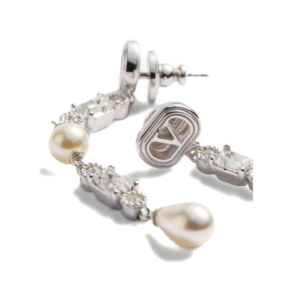Silver VLogo Drop Earrings 3