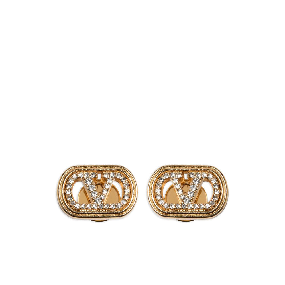 Golden VLogo Stud Earrings 1