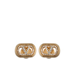 Golden VLogo Stud Earrings 1