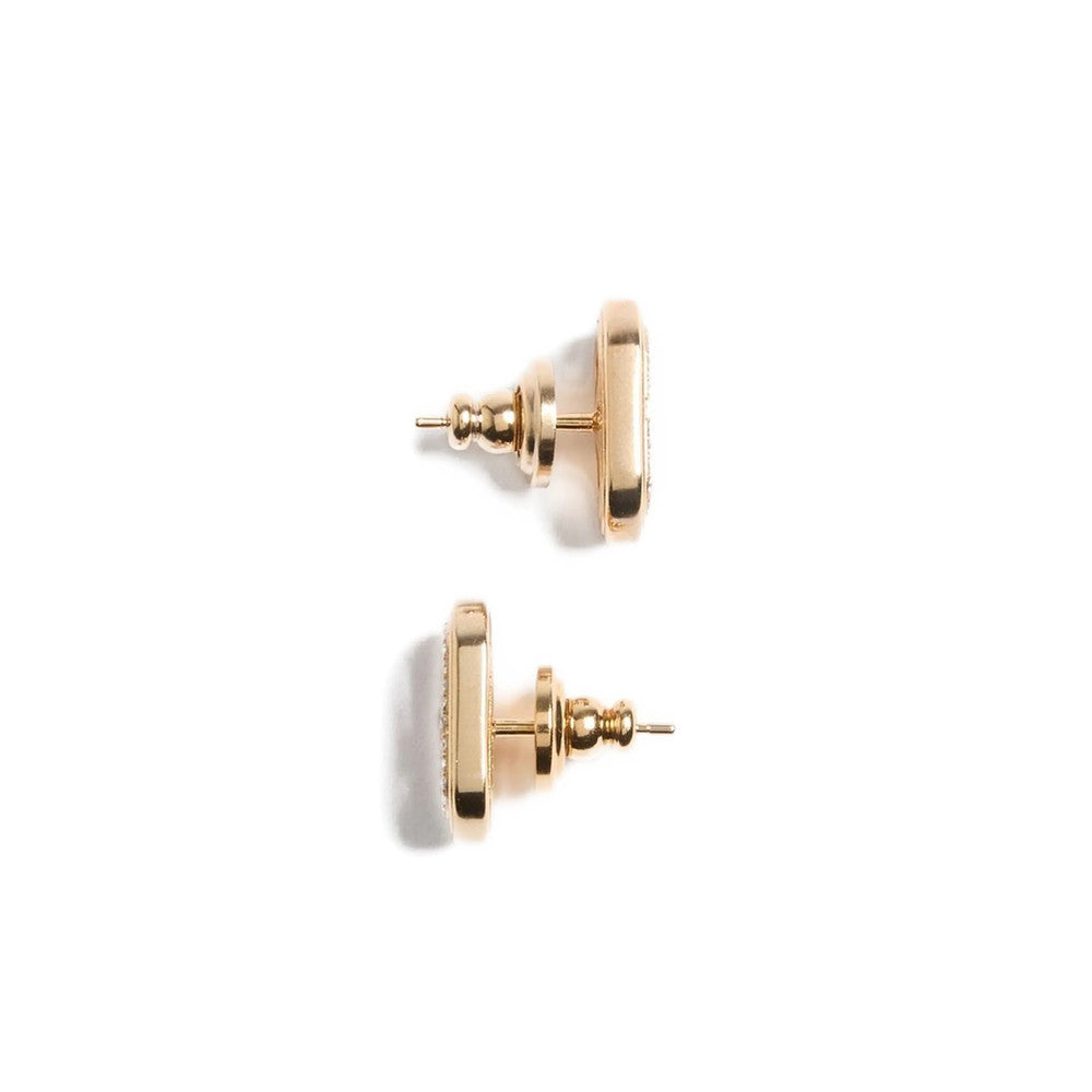 Golden VLogo Stud Earrings 3