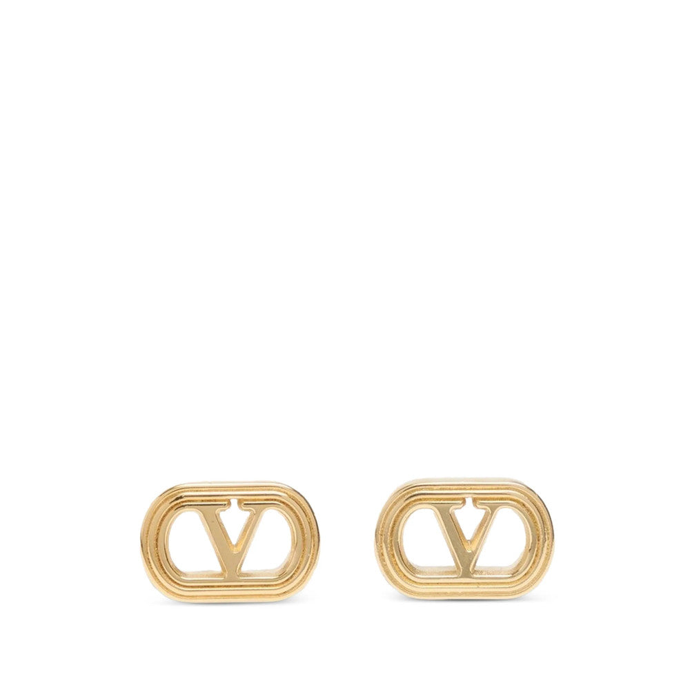 Golden VLogo Stud Earrings 1