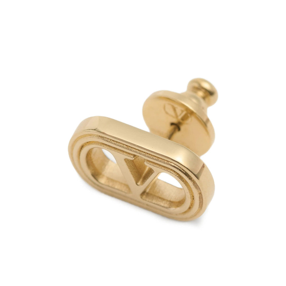 Golden VLogo Stud Earrings 3