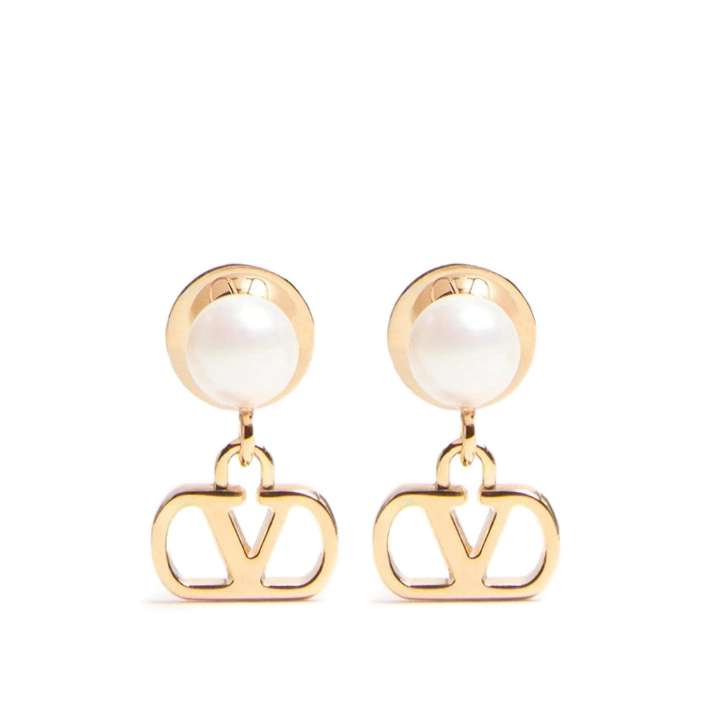 Golden VLogo Signature Drop Earrings 1