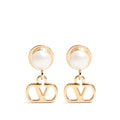 Golden VLogo Signature Drop Earrings 1
