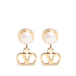 Golden VLogo Signature Drop Earrings 1