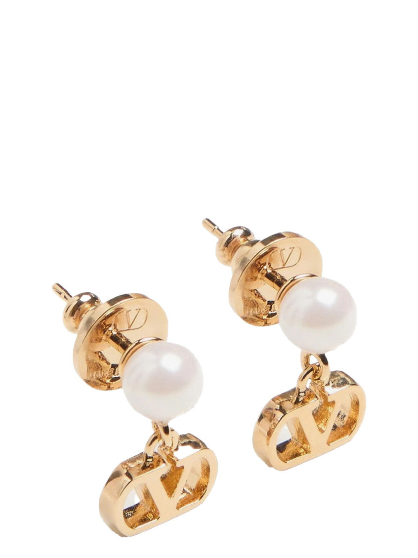 Golden VLogo Signature Drop Earrings 2