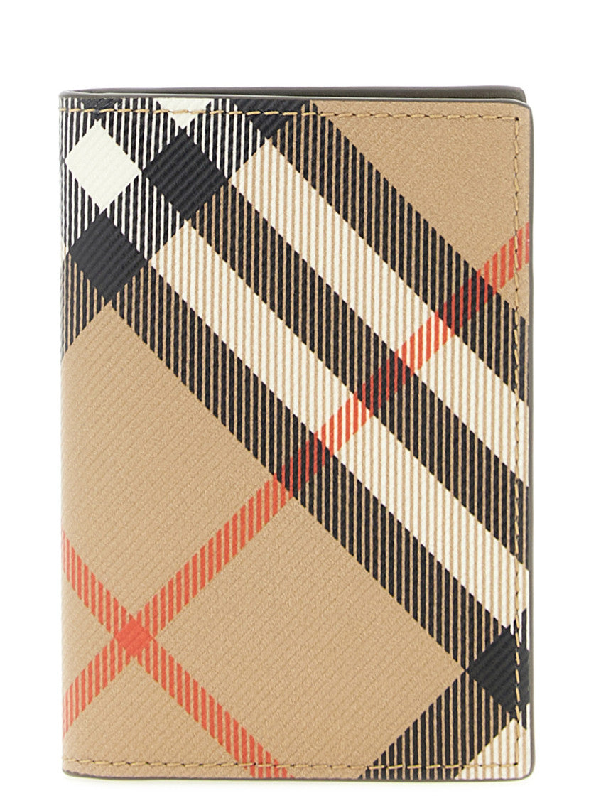 Beige Check Card Holder 1