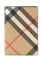 Beige Check Card Holder 1