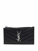 Black Monogram Zip Card Holder 1