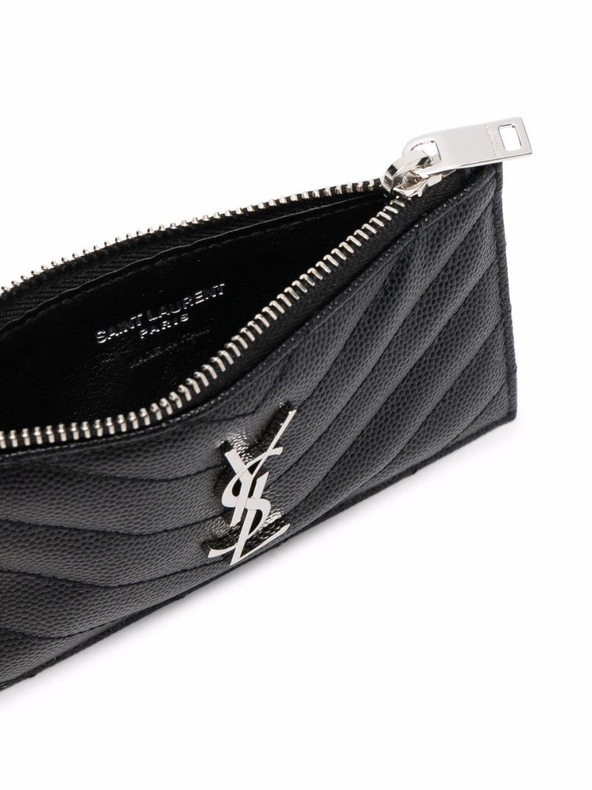 Black Monogram Zip Card Holder 3