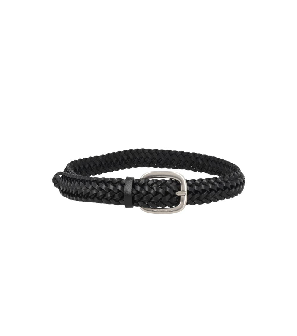 Black Braided Buckle Belt 1
