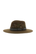 Olive Embroidered Fedora Hat 1