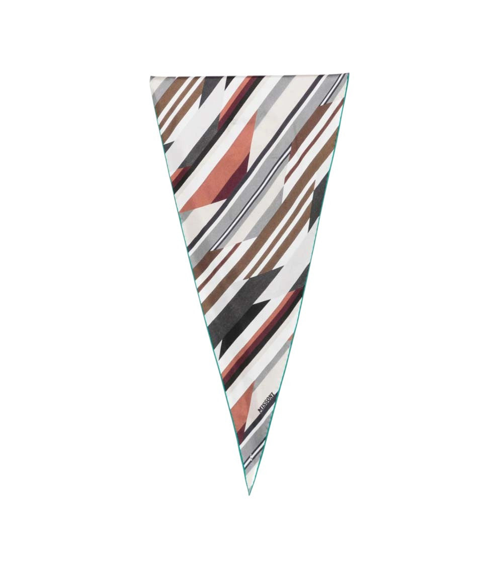 White Geometric Print Scarf 1