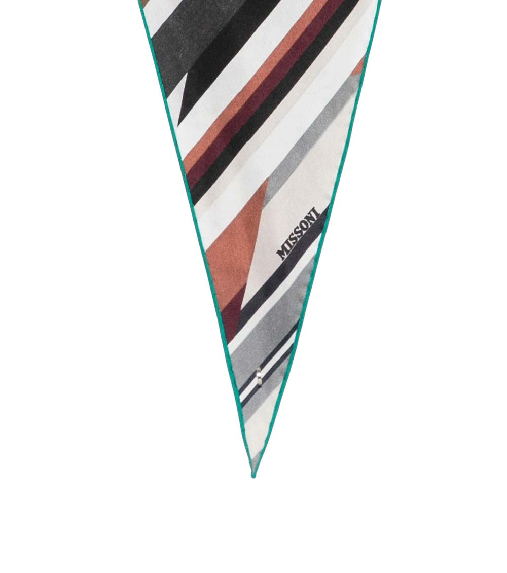 White Geometric Print Scarf 2