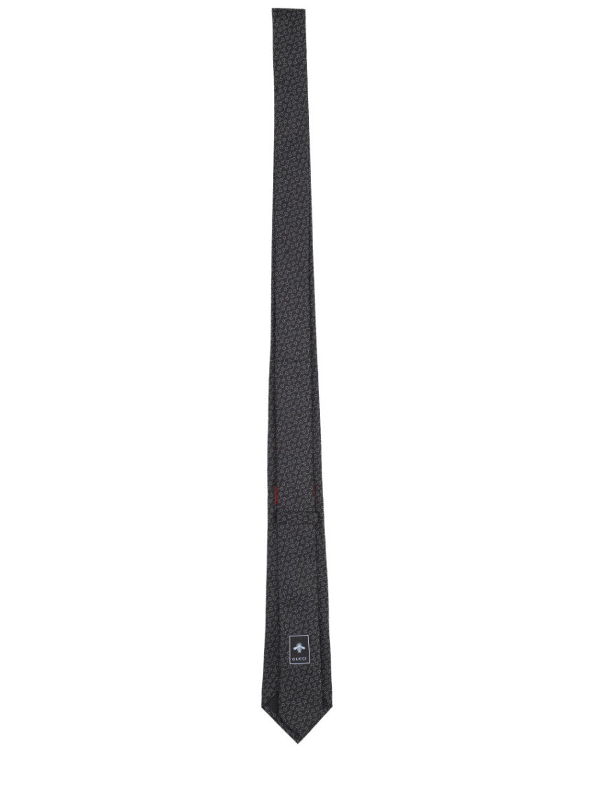 Black Horsebit Silk Tie 2
