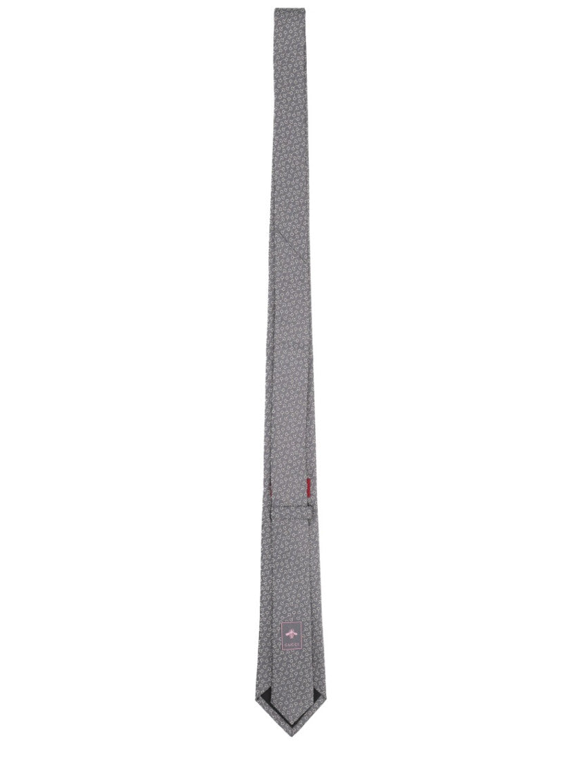 Grey Horsebit Silk Tie 2
