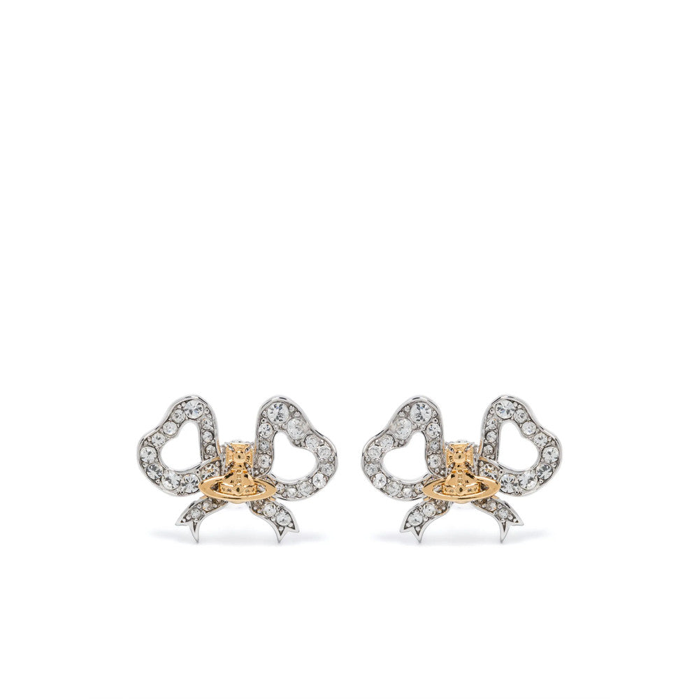 Silver Bow Stud Earrings 1