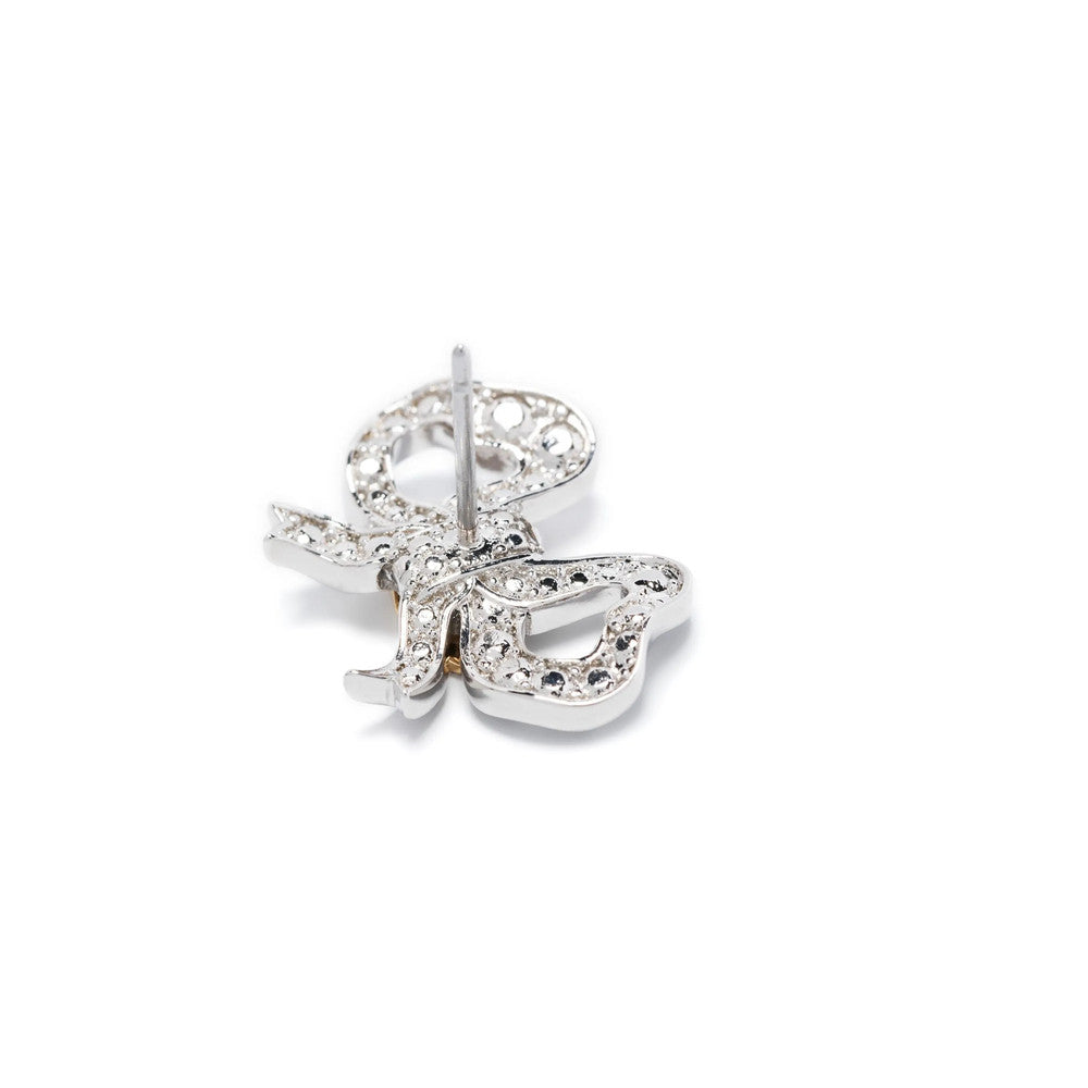 Silver Bow Stud Earrings 2