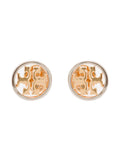 Golden Round Signature Earrings 1