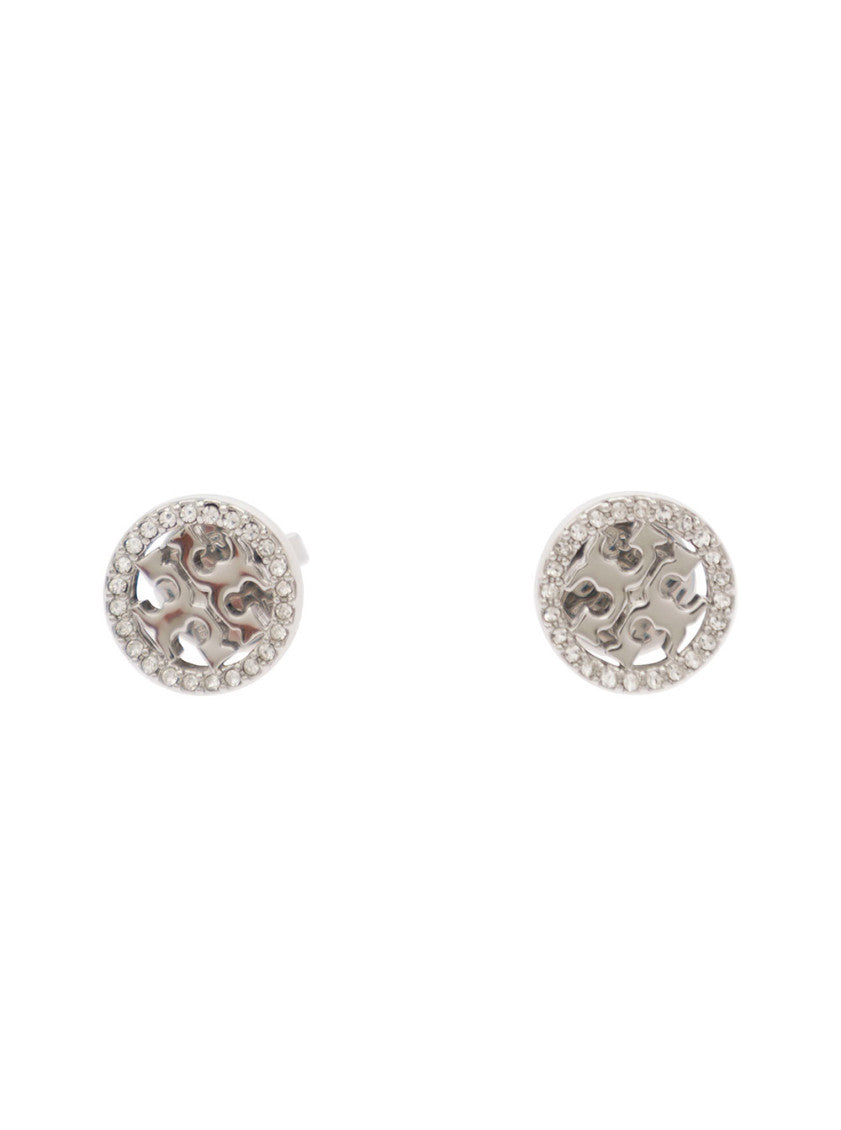 Silver Logo Stud Earrings 1
