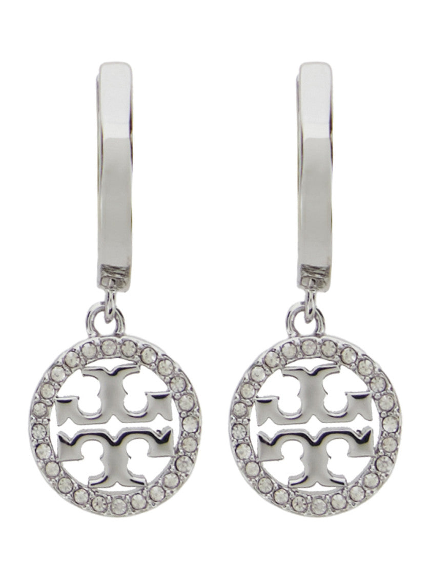 Silver Logo Hoop Earrings 1