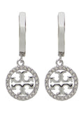 Silver Logo Hoop Earrings 1