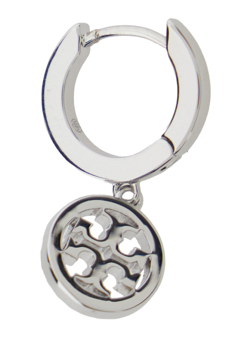 Silver Logo Hoop Earrings 2
