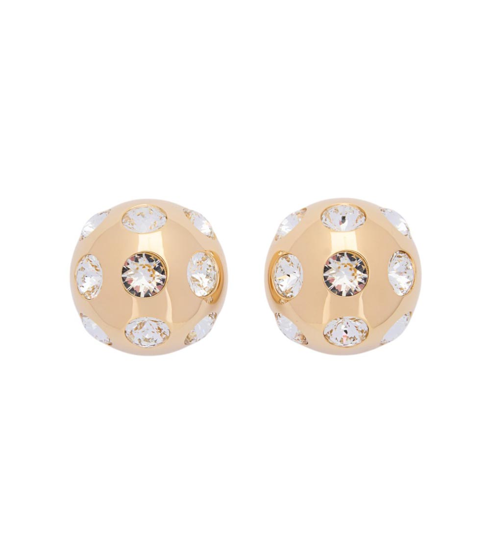 Golden Round Crystals Earrings 1