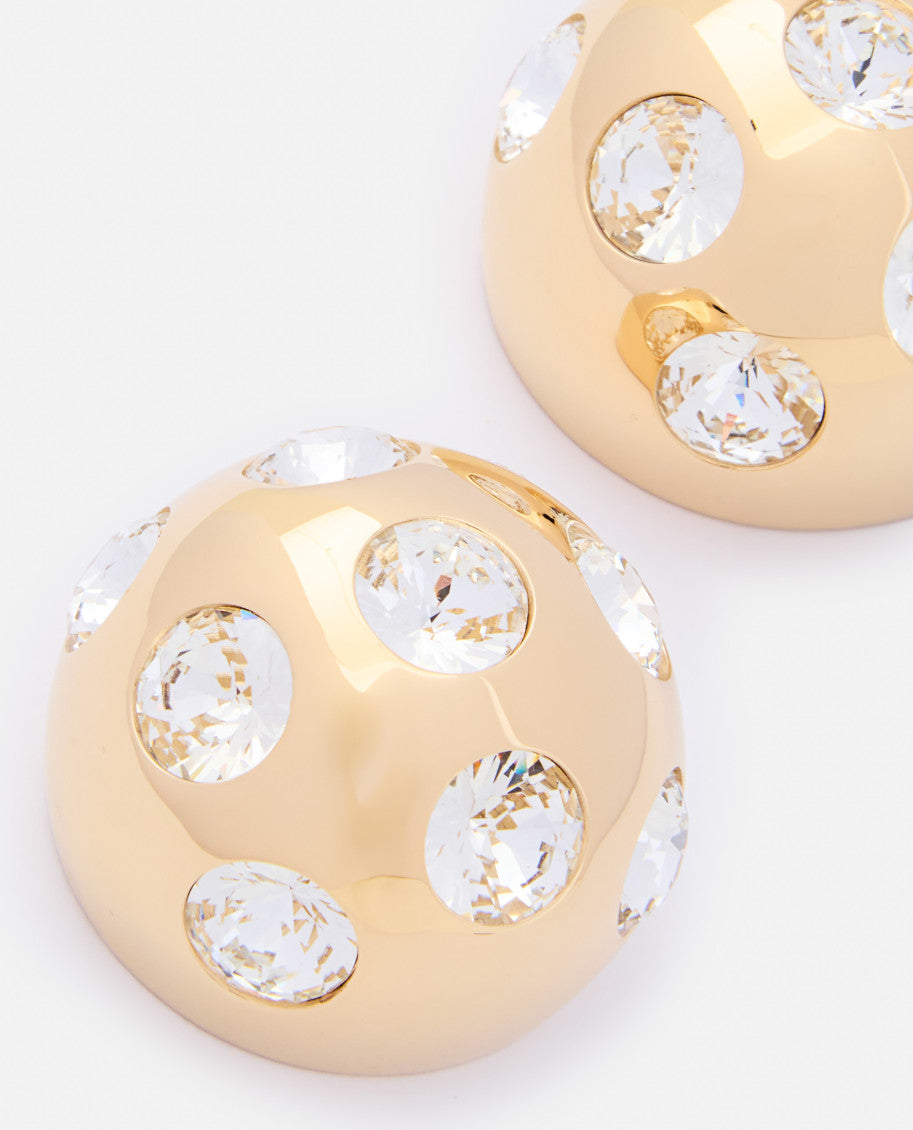 Golden Round Crystals Earrings 2
