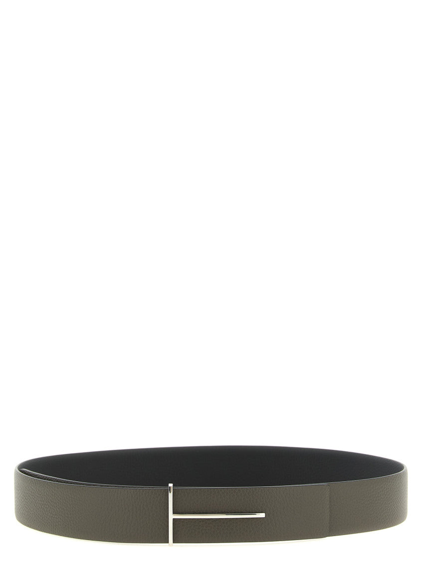 Olive Green T Buckle Reversible Belt 1