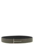 Olive Green T Buckle Reversible Belt 1