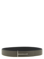 Olive Green T Buckle Reversible Belt 1